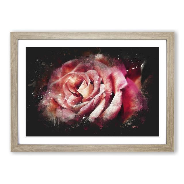 Pink Rose Flower Vol.4 - Picture Frame Graphic Art East Urban Home Frame Option: Oak Framed, Size: 48cm H x 65cm W x 2cm D on Productcaster.