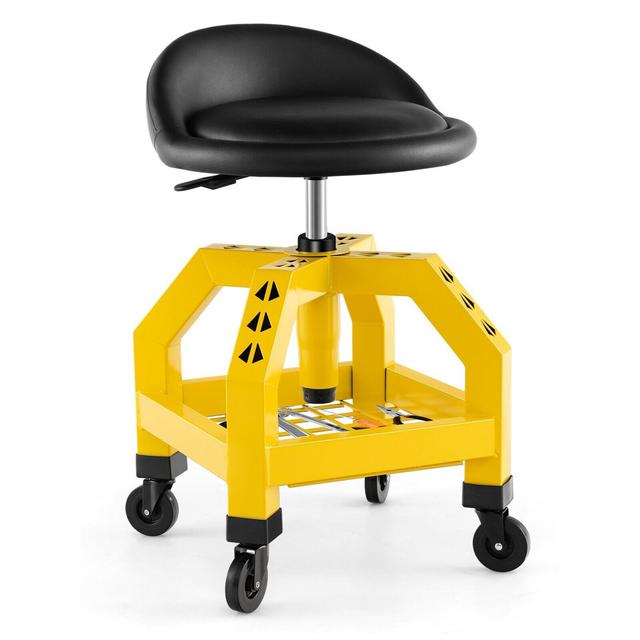 Steel Accent Stool WFX Utility Base Colour: Yellow on Productcaster.