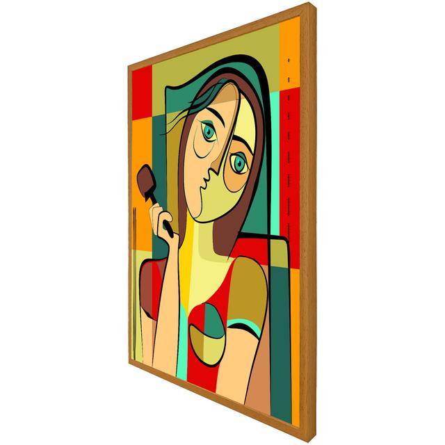 Asefa Woman With Chocolate In Hand - Single Picture Frame Art Prints Metro Lane Size: 91cm H x 61cm W x 4cm D, Frame Option: Oak Framed on Productcaster.