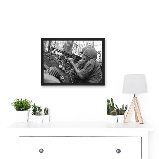 War Vietnam USA GI Soldiers M60 Machine Gun 1966 - Single Picture Frame Print Ebern Designs on Productcaster.