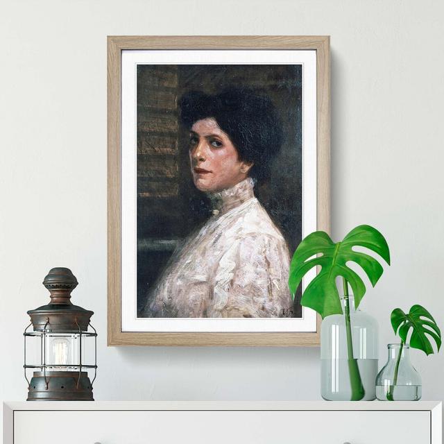 Portrait of Western Woman by Fujishima Takeji - Picture Frame Painting Print East Urban Home Frame Option: Oak, Size: 76cm H x 50cm W x 2cm D on Productcaster.