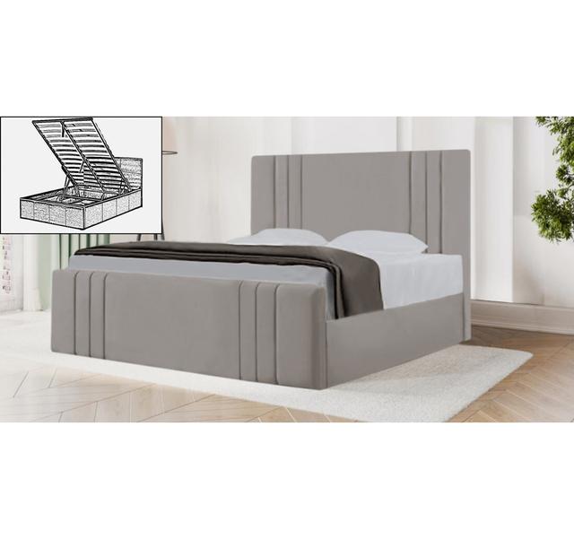 Bett Annisten Canora Grey Farbe: Silber, Größe: 135 x 211 cm on Productcaster.