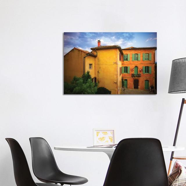 France, Roussillon. Painted House In Village. by Jaynes Gallery - Wrapped Canvas Painting Latitude Run Size: 66.04cm H x 101.6cm W x 1.905cm D on Productcaster.