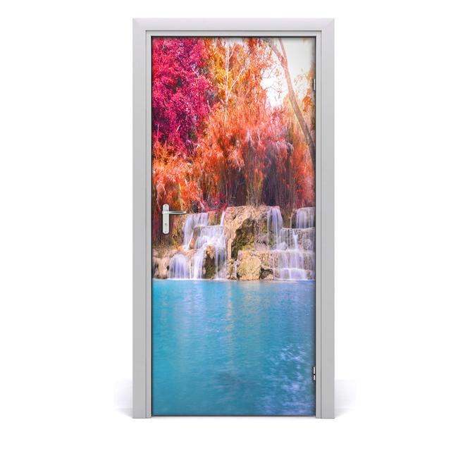 Waterfall in the Forest Door Sticker East Urban Home on Productcaster.