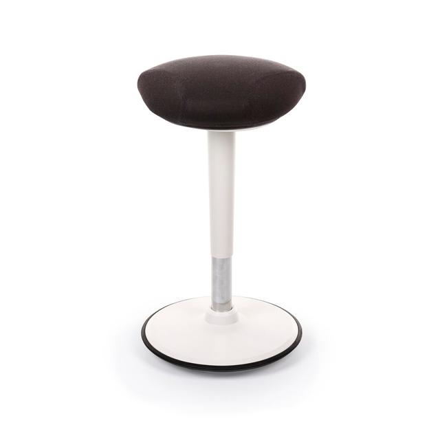 Height Adjustable Baner Active Stool Ebern Designs Size: 86cm H x 39cm W x 39cm D, Base Finish: White, Seat Finish: Black on Productcaster.