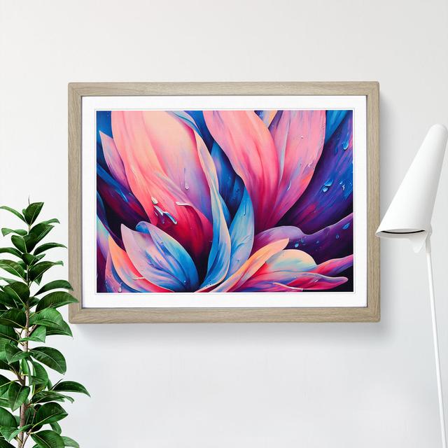 Colourful Flowers Vol.7 Abstract - Picture Frame Graphic Art ClassicLiving Frame Colour: Oak Framed, Size: 34cm H x 46cm W x 2cm D on Productcaster.