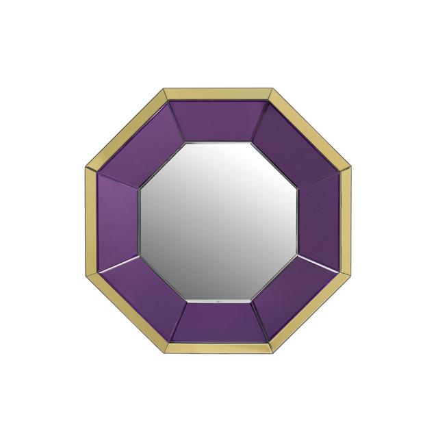 Glass Octagon Mirror Ethan Chloe Finish: Purple/Yellow on Productcaster.