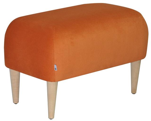 Jupi 60cm Wide Rectangle Solid Colour Footstool Ottoman Happy Barok Upholstery: Orange on Productcaster.