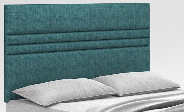 Elsa Upholstered Headboard Zipcode Design Size: Small Double (4'), Upholstery: Linen Teal on Productcaster.