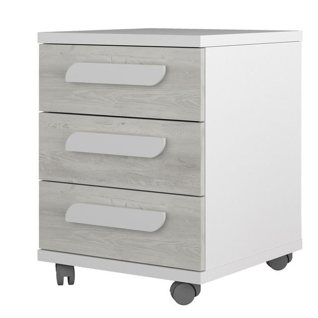 Annabelle 3 Drawer Nightstand Viv + Rae Colour: Grey/White on Productcaster.