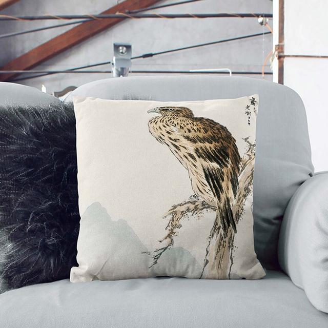 Kite Bird by Numata Kashu Cushion with Filling East Urban Home Size: 55cm H x 55cm W x 20cm D, Backing Colour: Stone on Productcaster.