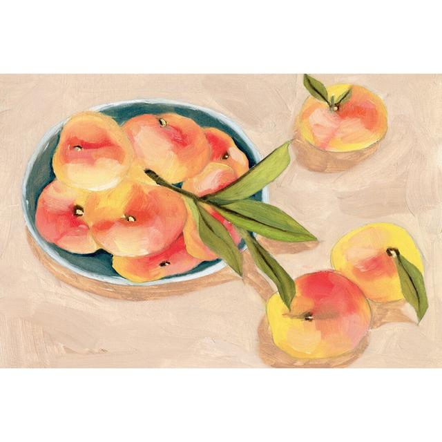 Saturn Peaches I by Melissa Wang - Wrapped Canvas Painting Rosalind Wheeler Size: 30cm H x 46cm W x 3.8cm D on Productcaster.