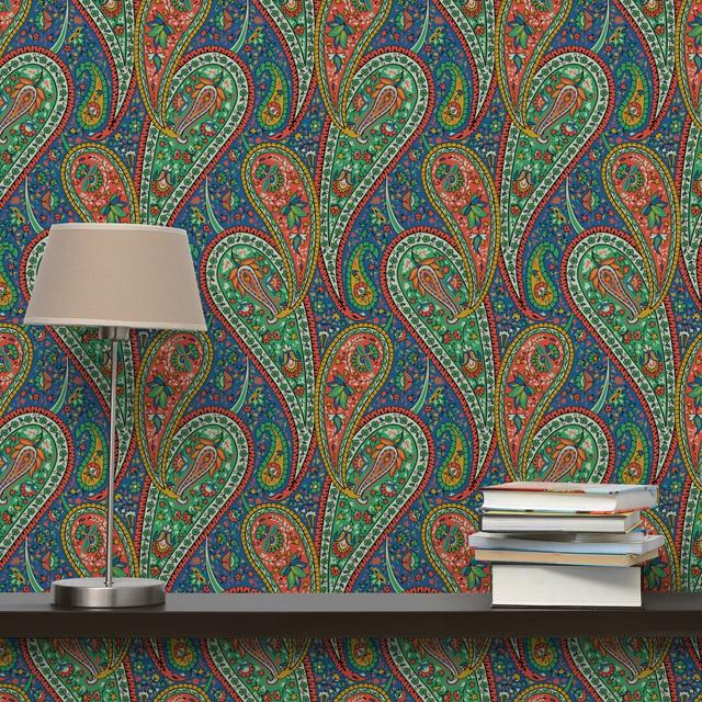 Delicate Paisley Semi-Gloss Wallpaper Roll East Urban Home Material quality: Premium (150g/m²), Size: 3.84m x 255cm on Productcaster.