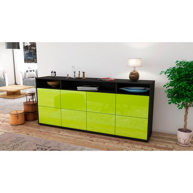 Fernwood Sideboard Latitude Run Body/Front colour: Black/High gloss green on Productcaster.