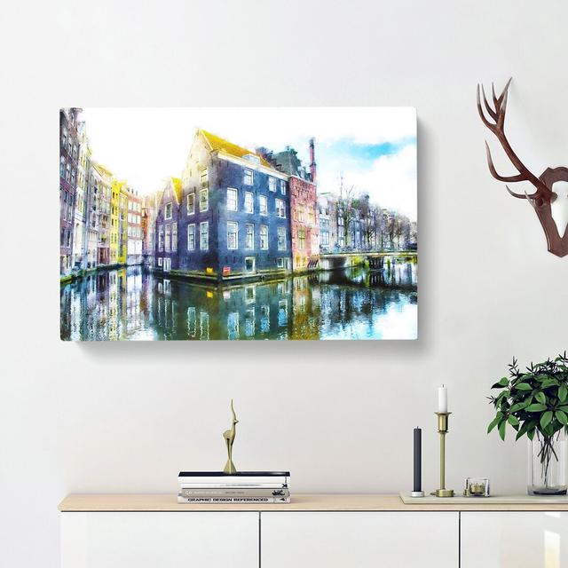 Reflections Of Amsterdam - Wrapped Canvas Print East Urban Home Size: 50cm H x 76cm W x 3cm D on Productcaster.