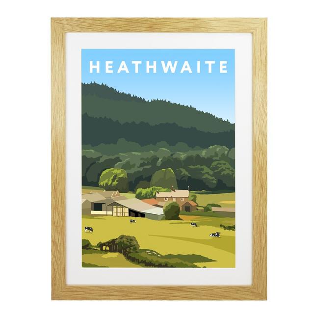 Heathwaite by Richard O'Neil - Graphic Art Print on Paper East Urban Home Format: Oak Wood Frame, Size: 54 cm H x 44 cm W x 2.2 cm D on Productcaster.