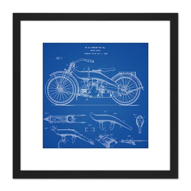 Harley Classic Motor Cycle Bike Parts 1924 Patent Plan by David Harley - Single Picture Frame Print Borough Wharf on Productcaster.