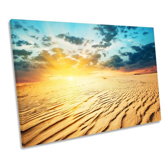 Sunset Desert Landscape - Wrapped Canvas Print Gracie Oaks Size: 50.8cm H x 76.2cm W x 2cm D on Productcaster.