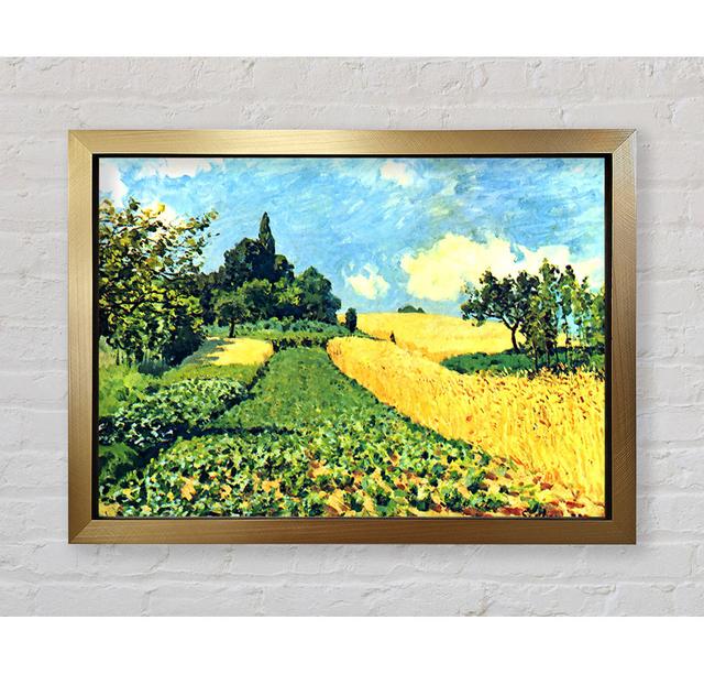 Sisley Grain Fields On The Hills Of Argenteuil - Single Picture Frame Art Prints August Grove Format: Bronze Framed Paper, Size: 118.9cm H x 141.4cm W on Productcaster.