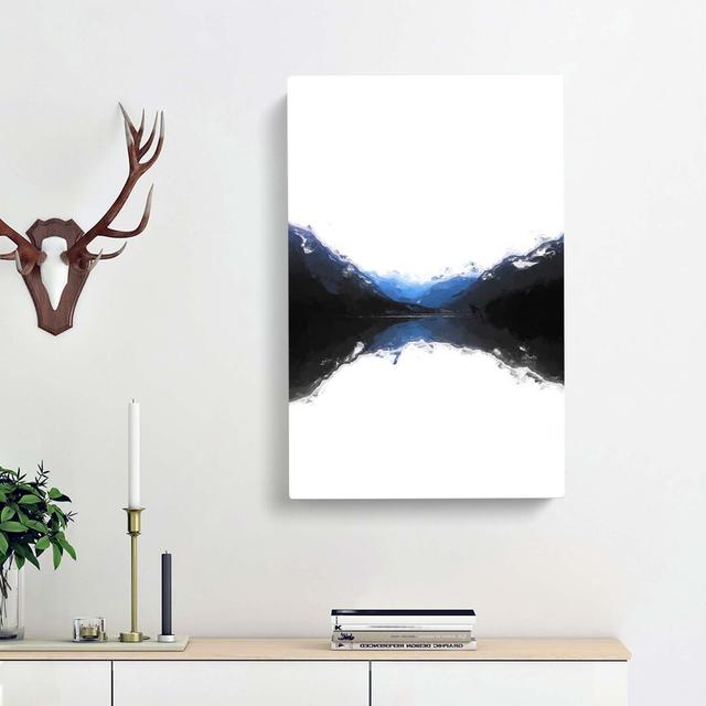 Mountains Reflecting In Abstract - Wrapped Canvas Print East Urban Home Size: 60cm H x 40cm W x 3cm D on Productcaster.