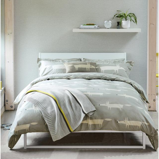 Mr Fox Wildlife Duvet Cover SCION Size: Super King Duvet Cover, Colour: Silver on Productcaster.