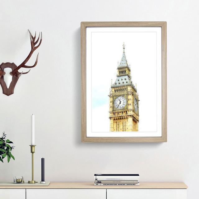 Big Ben - Picture Frame Graphic Art Print East Urban Home Size: 45cm H x 33cm W x 2cm D, Frame Option: Oak Framed on Productcaster.