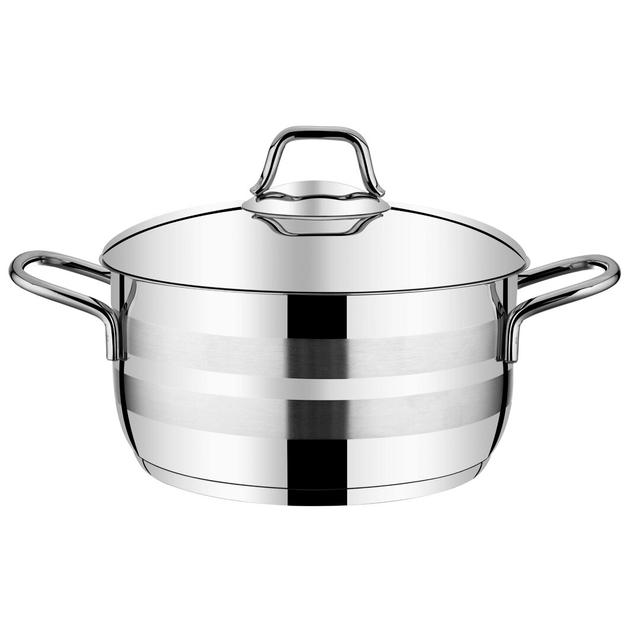 Theon Series Stainless Steel Casserole with Lid Belfry Kitchen Size: 22 cm on Productcaster.