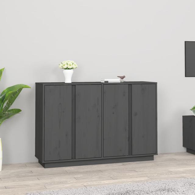 Vidaxl Sideboard 120X35x80 Cm Solid Wood Pine ModernMoments Farbe: Grau on Productcaster.