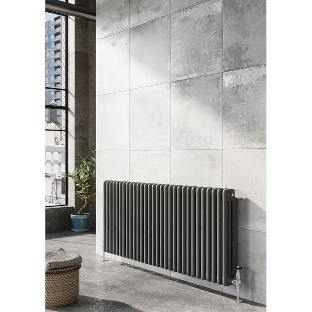 Jenny Horizontal Traditional Colosseum Radiator Belfry Bathroom Radiator Colour: Grey, Size: 600mm H x 1370mm W x 130mm D on Productcaster.