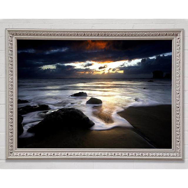 Beautiful Beach Ocean As Dawn Breaks Framed Print Bright Star Size: 42cm H x 59.7cm W on Productcaster.