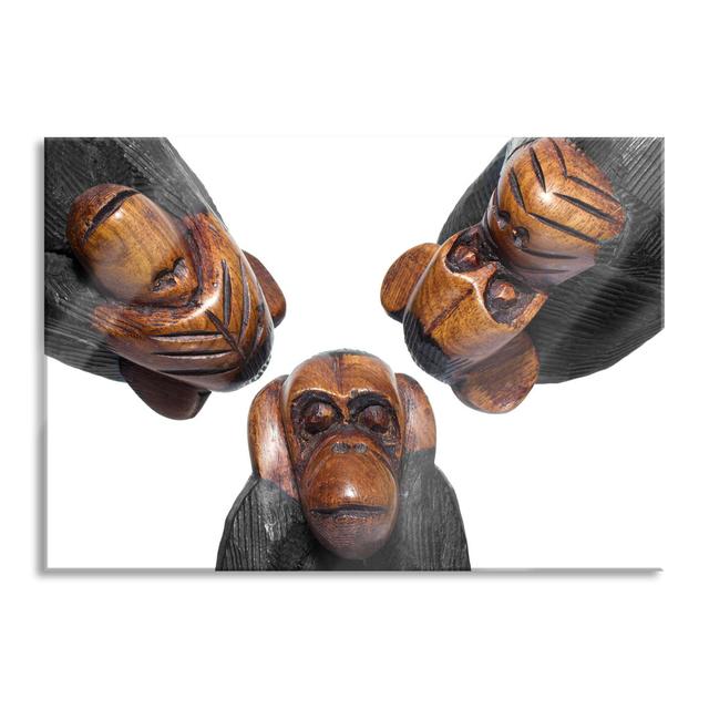 Glasbild "See No Evil, Hear No Evil, Speak No Evil" BohoLiving Größe: 70 cm H x 100 cm B x 0,4 cm T on Productcaster.