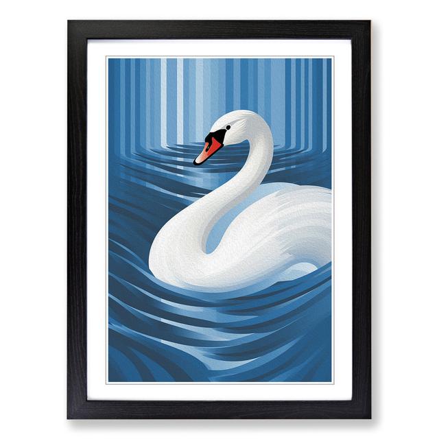 Swan Op - Single Picture Frame Art Prints on Wood Brambly Cottage Frame Colour: Black, Size: 34cm H x 25cm W x 2cm D on Productcaster.