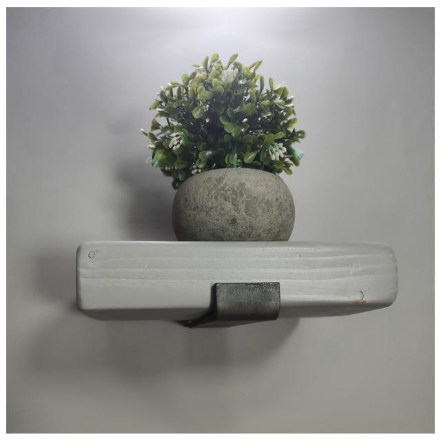 Eliya Oak Solid Wood Bracket Shelf Brambly Cottage Size: 4.5 cm H x 20 cm W x 17.5 cm D on Productcaster.