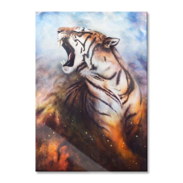 Painting Of A Tiger - No Frame Print on Glass Latitude Vive Size: 80cm H x 60cm W on Productcaster.