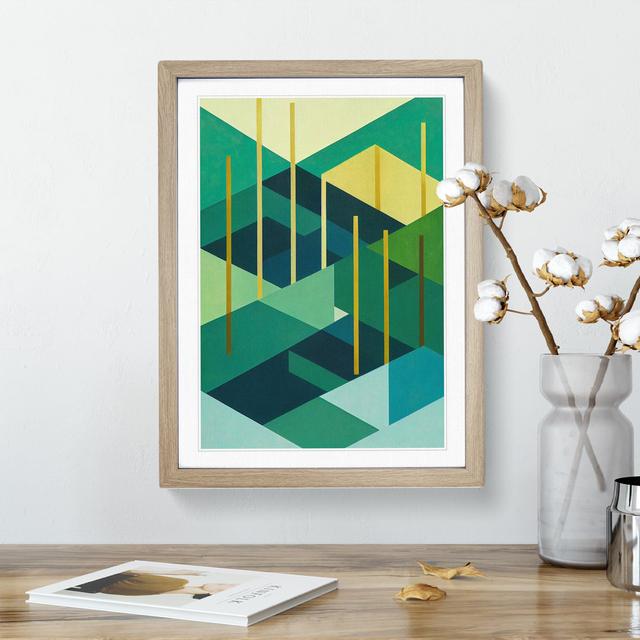 Abstract Forest Shapes No.2 - Wrapped Canvas Print Metro Lane Size: 34cm H x 25cm W x 2cm D, Format: Oak Framed on Productcaster.