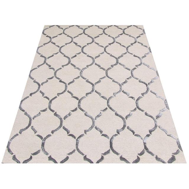 Chain Hand-Knotted Silver Area Rug Bakero Rug Size: Rectangle 200 x 300cm on Productcaster.