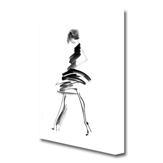 Little Black Dress 2 Fashion - Wrapped Canvas Print East Urban Home Size: 50.8 cm H x 81.3 cm W on Productcaster.