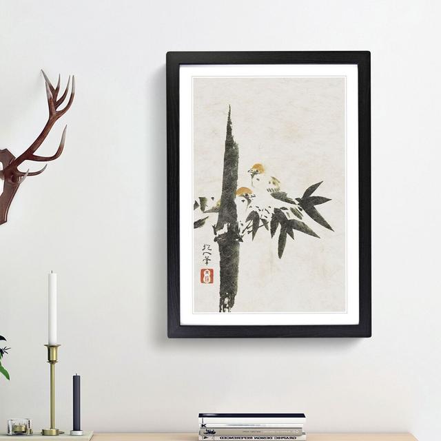 Two Birds by Sakai Hoitsu - Picture Frame Painting Print East Urban Home Size: 65cm H x 48cm W x 2cm D, Frame Option: Black Framed on Productcaster.