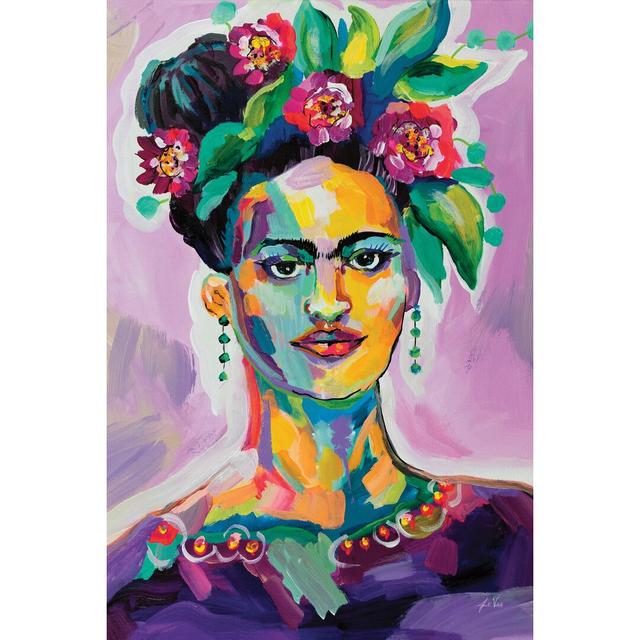 Frida by Jeanette Vertentes - Wrapped Canvas Painting Blue Elephant Size: 46cm H x 30cm W on Productcaster.