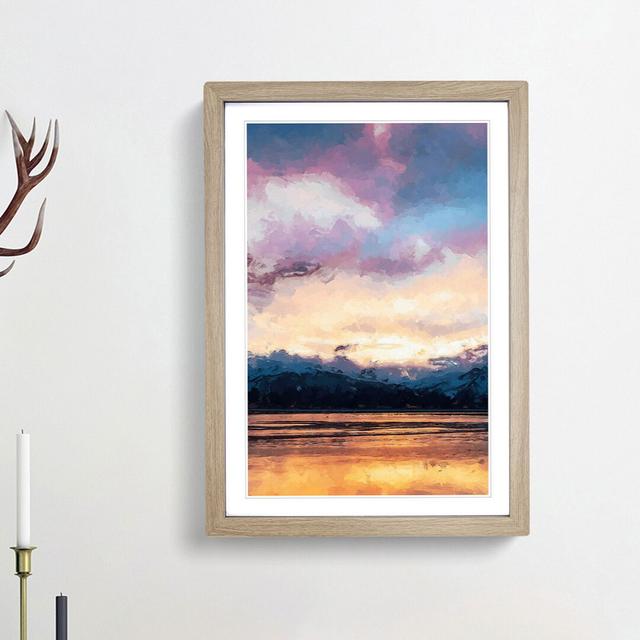 Clouds Above the Mountains in Abstract - Picture Frame Graphic Art Print East Urban Home Size: 65cm H x 48cm W x 2cm D, Frame Option: Oak Framed on Productcaster.