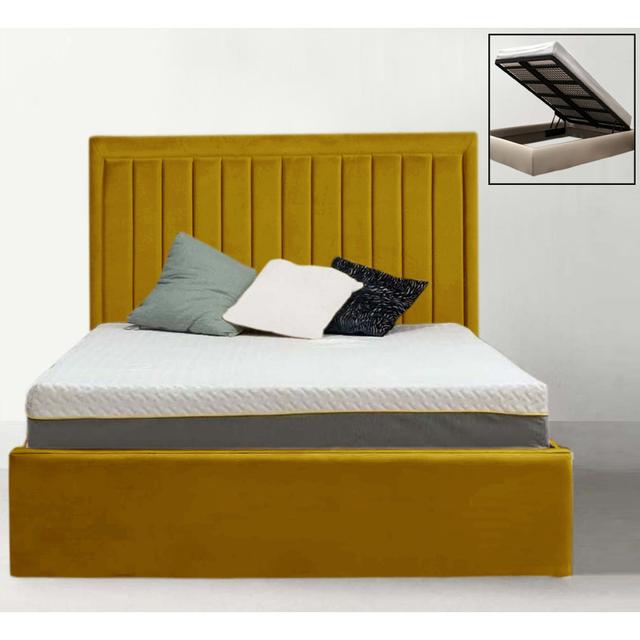 Madry Upholstered Storage Bed Ebern Designs Colour: Turmeric, Size: Kingsize (5') on Productcaster.