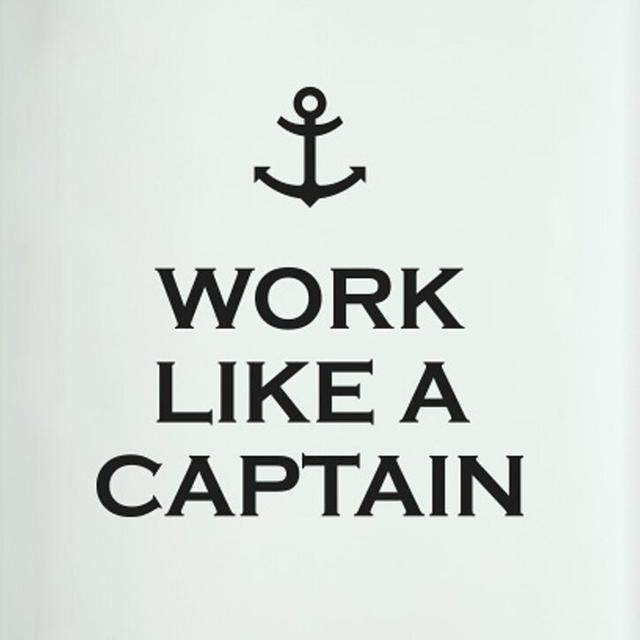 Work Like a Captain Door Room Wall Sticker Happy Larry Colour: Black on Productcaster.