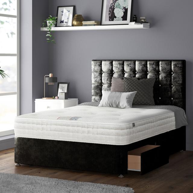 Rochester Upholstered Headboard Rosdorf Park Size: Kingsize (5'), Upholstery: Black on Productcaster.