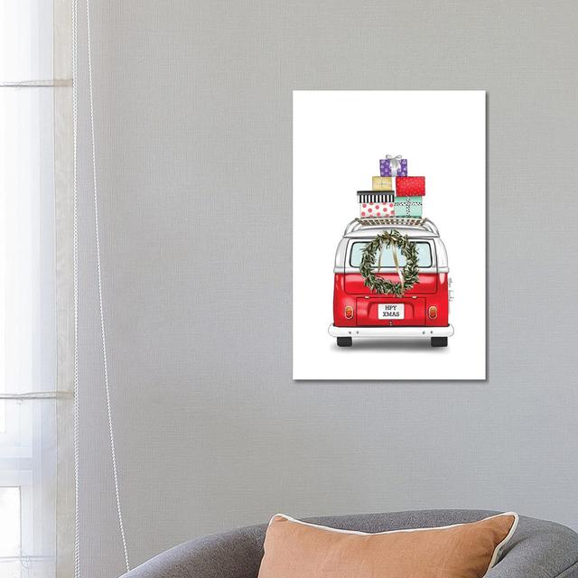 Christmas Kombi by Elza Fouche - Wrapped Canvas Print The Seasonal Aisle Size: 66.04cm H x 45.72cm W x 1.91cm D on Productcaster.