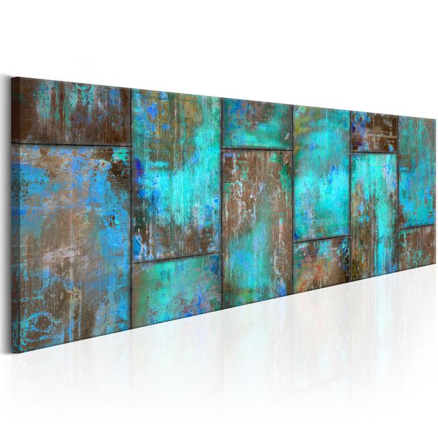 Leinwandbild - Metal Mosaic: Blue Williston Forge Größe: 40 cm H x 120 cm B on Productcaster.