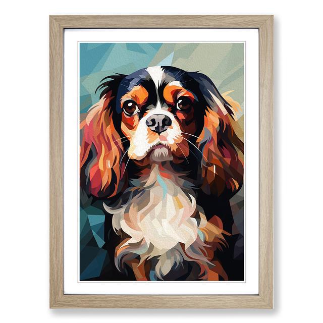 Cavalier King Charles Spaniel Cubism No.2 - Single Picture Frame Art Prints on Wood Marlow Home Co. Size: 64cm H x 46cm W x 2cm D, Format: Oak Framed on Productcaster.