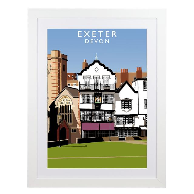 'Exeter 1' Graphic Art East Urban Home Format: White Wood Frame, Size: 43.5 cm H x 33.5 cm W x 2.2 cm D on Productcaster.