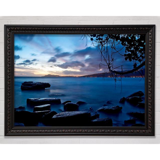 Blue Ocean Rock Calm - Print Bright Star Size: 84.1cm H x 118.9cm W on Productcaster.