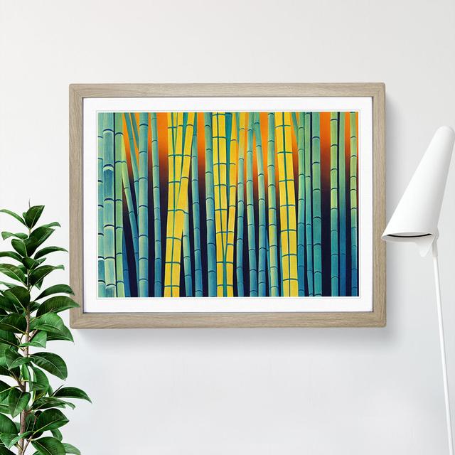 Artistic Abstract Bamboo Forest - Single Picture Frame Print 17 Stories Size: 34cm H x 46cm W x 2cm D, Frame Colour: Oak Framed on Productcaster.