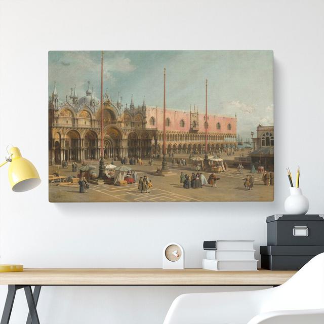 The Square of Saint Mark by Giovanni Canaletto - Wrapped Canvas Graphic Art East Urban Home Size: 35cm H x 50cm W x 3cm D on Productcaster.